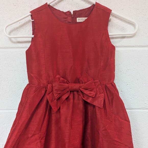 Hope & Henry Girls Red Sleeveless Shimmery Dress, Size 5 - Picture 2 of 4